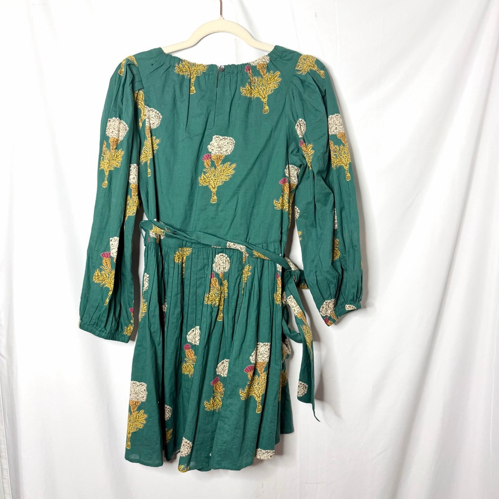Pink Chicken New York Green Floral Long Sleeve Dress XS - Picture 3 of 7